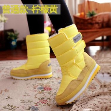 2019保暖防滑防水厚底短靴加絨加厚雪地靴高筒靴中筒靴平底女棉鞋